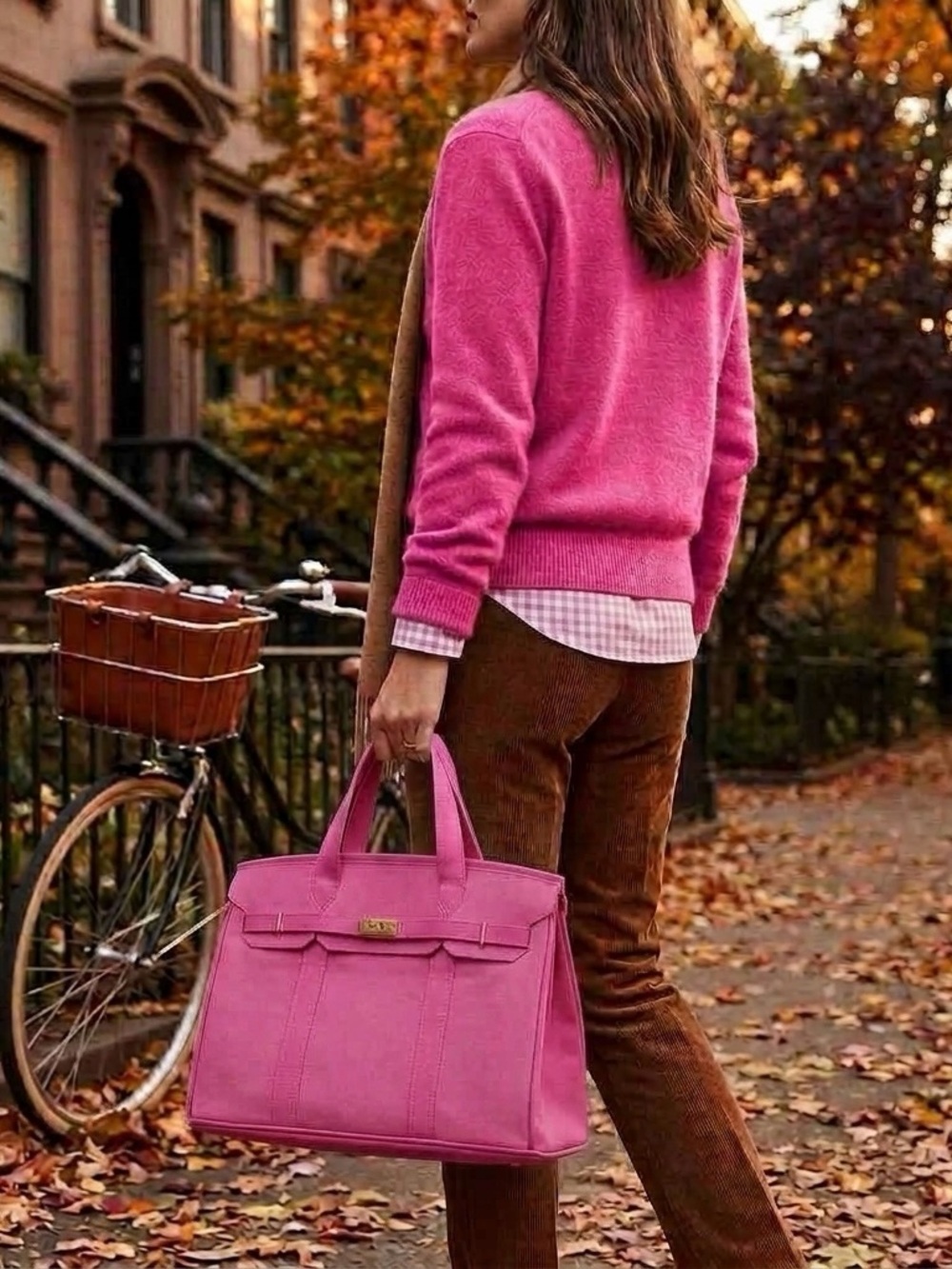 Boatkin Bag, FREE 4-Piece Styling Kit, Structured Canvas Boat Tote, Solid Pink